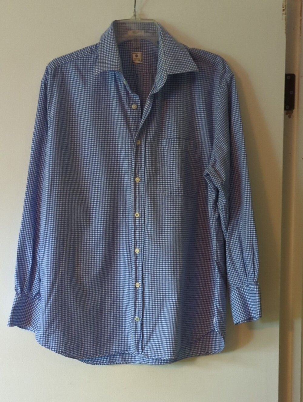 Peter Millar Blue Gingham Casual Button-Down Shirt